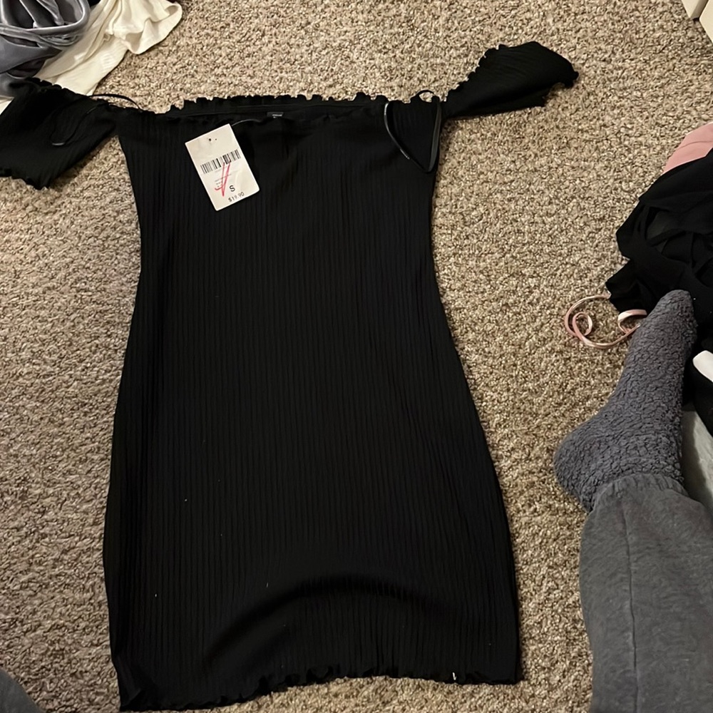 Black off the shoulder dress